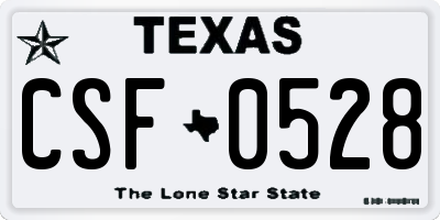 TX license plate CSF0528