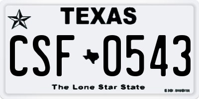 TX license plate CSF0543