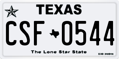TX license plate CSF0544