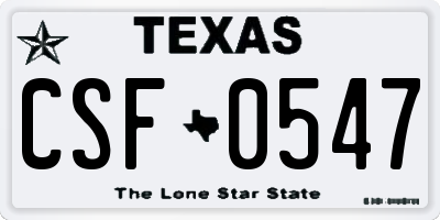 TX license plate CSF0547