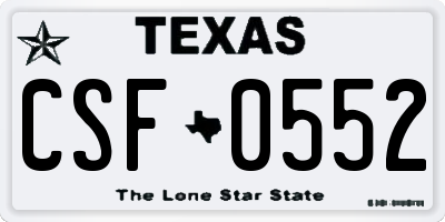 TX license plate CSF0552