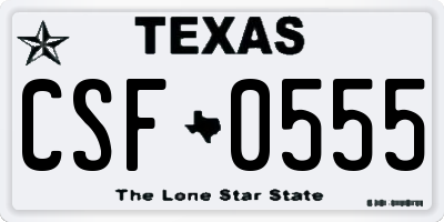 TX license plate CSF0555