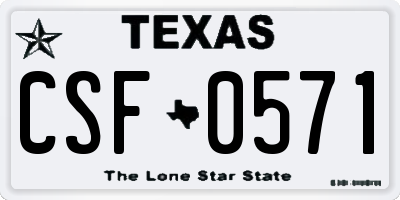 TX license plate CSF0571