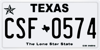 TX license plate CSF0574