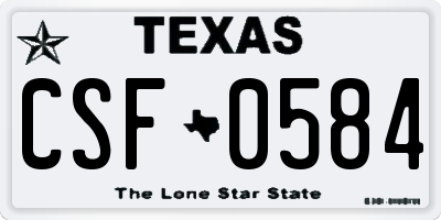 TX license plate CSF0584