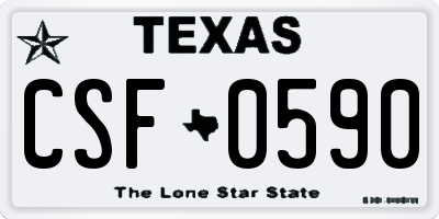 TX license plate CSF0590