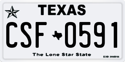 TX license plate CSF0591