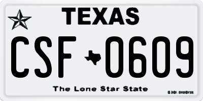 TX license plate CSF0609