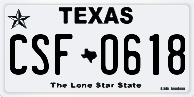 TX license plate CSF0618