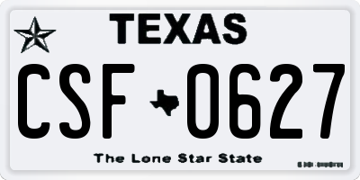 TX license plate CSF0627