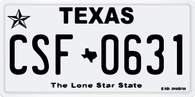 TX license plate CSF0631