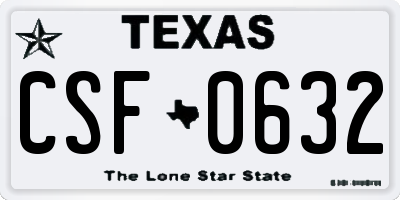 TX license plate CSF0632