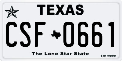 TX license plate CSF0661