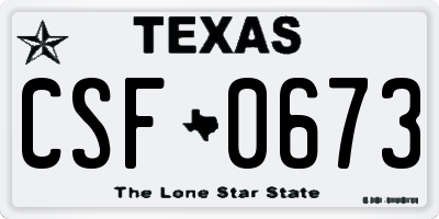 TX license plate CSF0673
