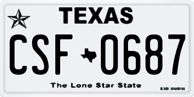 TX license plate CSF0687