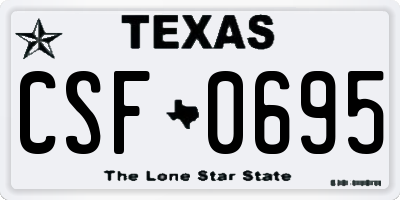 TX license plate CSF0695