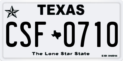 TX license plate CSF0710