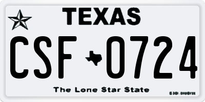 TX license plate CSF0724