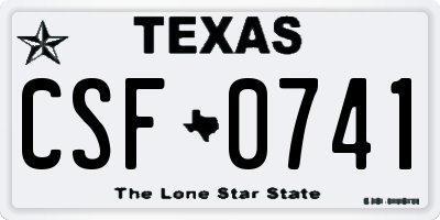 TX license plate CSF0741