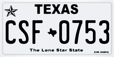TX license plate CSF0753
