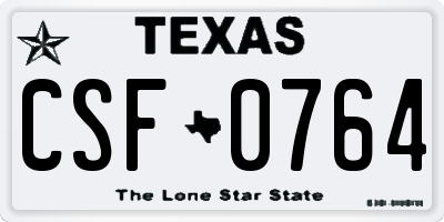 TX license plate CSF0764