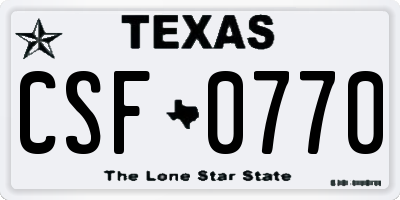 TX license plate CSF0770