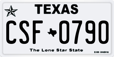 TX license plate CSF0790