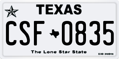 TX license plate CSF0835
