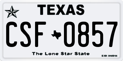 TX license plate CSF0857