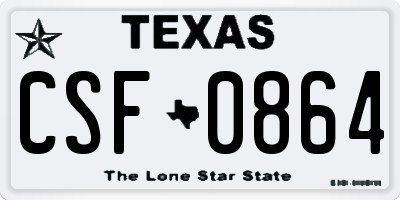 TX license plate CSF0864