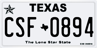 TX license plate CSF0894
