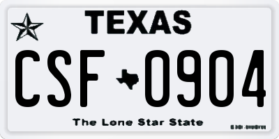 TX license plate CSF0904