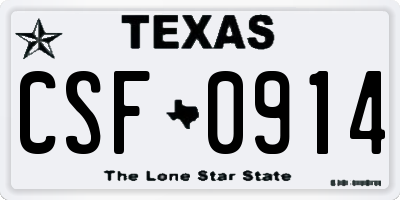 TX license plate CSF0914