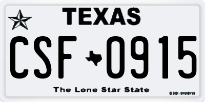 TX license plate CSF0915