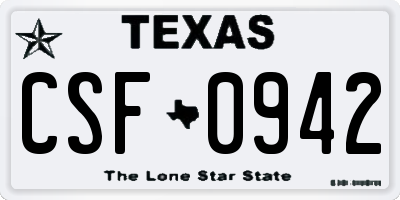 TX license plate CSF0942