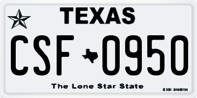 TX license plate CSF0950