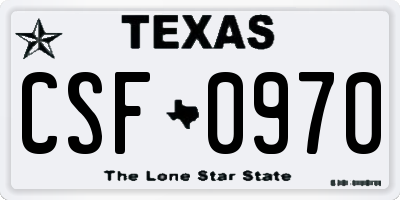 TX license plate CSF0970