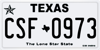 TX license plate CSF0973