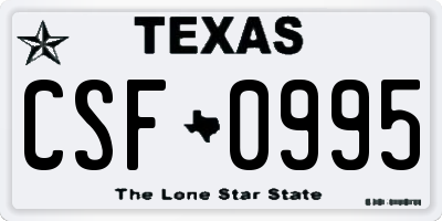 TX license plate CSF0995