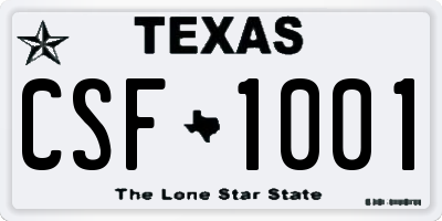 TX license plate CSF1001
