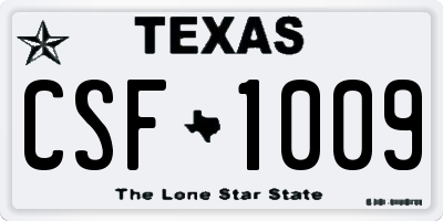 TX license plate CSF1009