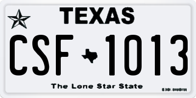 TX license plate CSF1013