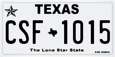 TX license plate CSF1015