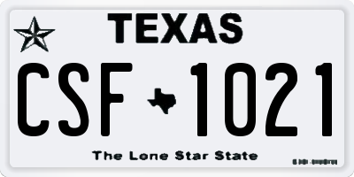 TX license plate CSF1021