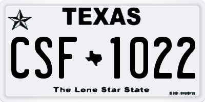 TX license plate CSF1022