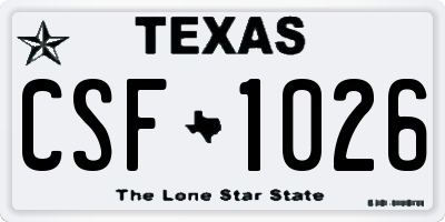 TX license plate CSF1026