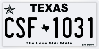 TX license plate CSF1031