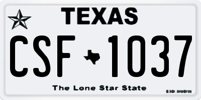 TX license plate CSF1037