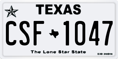 TX license plate CSF1047