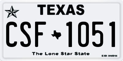 TX license plate CSF1051